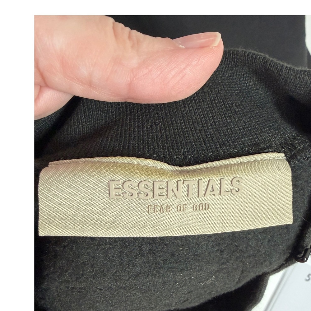 Fear of God Essentials Sweatshirt Mens Size S Black Logo Crewneck Fleece New - Picture 5 of 13